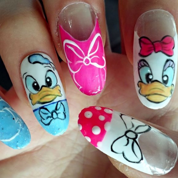 DISNEY (Daisy & Donald Duck) Fingernail Stickers Manicure Decals - Picture 5 of 9